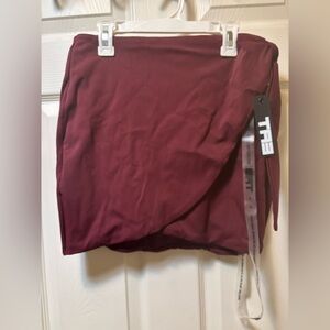 TA3 Mini Wrap Skirty Dark Cherry Sculpting Shapewear Swim Skirt